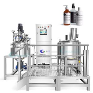 100L Stationary Emulsifier Shampoo Emulsifying Machine Vacuum Fixed Homogenizer Shower Gel Dishwashing Detergent Laundry Lotion
