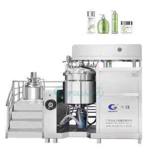 Double Cylinder Hydraulic Lift Cosmetics Cream Homogenizer Vacuum Emulsifying Mixer Machine double jacket stainless steel