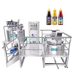 High Level Stainless Steel Fixed Ointment Vacuum Mixing Tank Homogenizer Cream Emulsifying Mixer Equipment