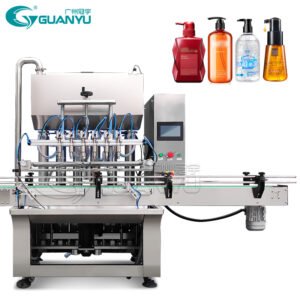 Hair Shampoo Dishwashing Production Line Pneumatic Liquid Detergent Paste Shampoo Liquid Soap Cosmetic Filling Machine