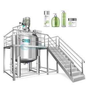 Guan Yu 500l Chemical Liquid Soap Mixing Tank Vacuum Homogenizer Emulsifier Cosmetics Lotion Cream Paste Emulsifier Mixer Tank