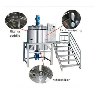 Electric Heating Tank Agitator Liquid Detergent Mixer Stainless Steel Double Jacket Juice Heating Mixing Tank with Agitator