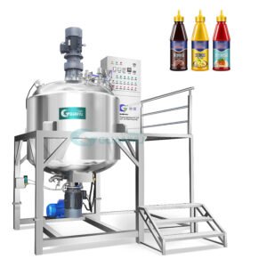 2000L Vacuum Sealed Reator Blending Tank Stirring Mixing Pot Ketchup Soy Pasta Chili Sauces Blueberry Jams Olive Oil Margarine