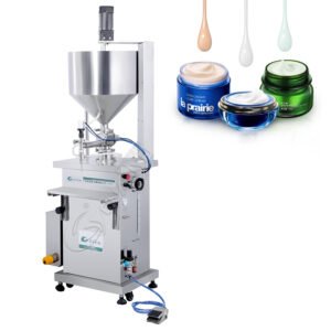 Heating and stirring vertical semi-automatic filling machine honey high viscosity cream butter filling machinery