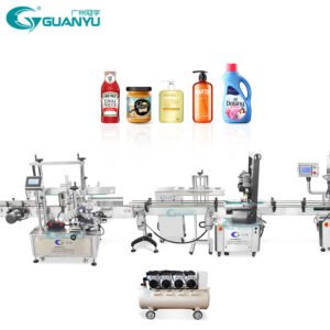 Automatic Production Line Bottle Washing Filling Capping Aluminum Foil Sealing Labeling Liquid Washing Lotion Detergent Cream