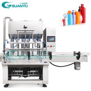 Full Automatic Four Nozzle Piston Cosmetics Production Bottle Filler Detergent Liquid Soap Shampoo Bottle Filling Machine