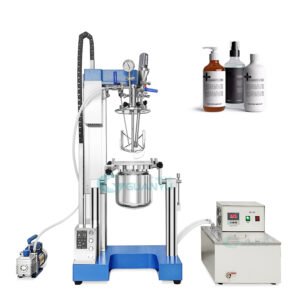 5L Jacket Tank Homogenizer glass Emulsifier Laboratory Vacuum Emulsifying Mixer laboratory mixer chemical reactor tank